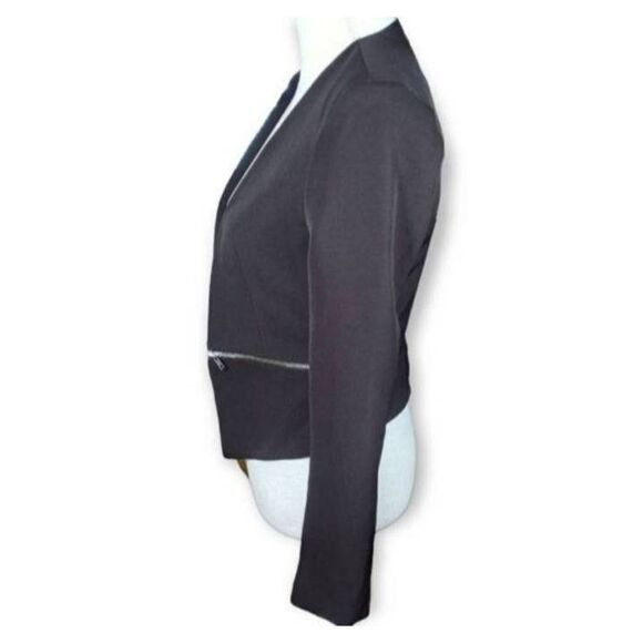 CHOCOLATE U.S.A. BLACK ZIPPER BLAZER SZ.S EUC. - Picture 3 of 7